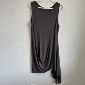 Peruvian Connection Pima Cotton Modal Asymmetrical Tunic Top Gray L Lagenlook